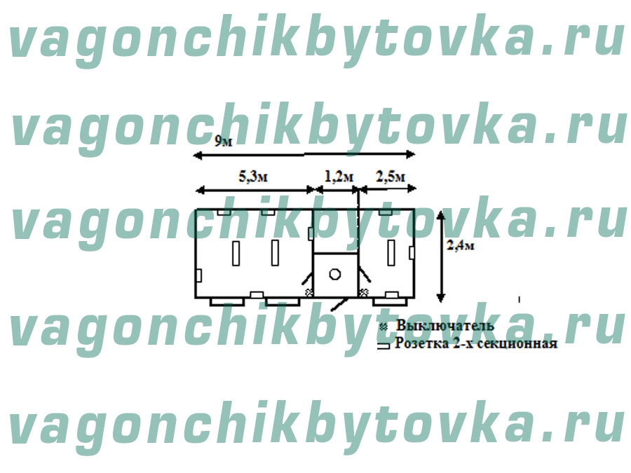 Офис из вагончика-бытовки 9м